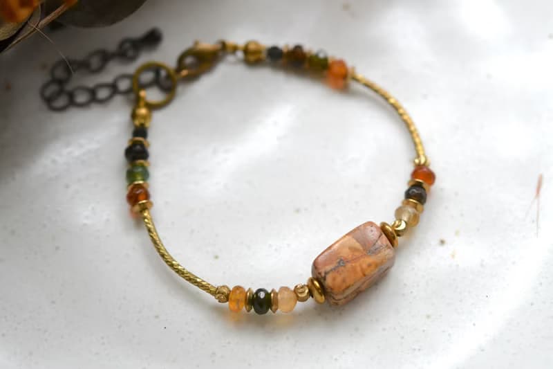 暮色│ 圖畫石x黃銅│ 黃銅手鍊
