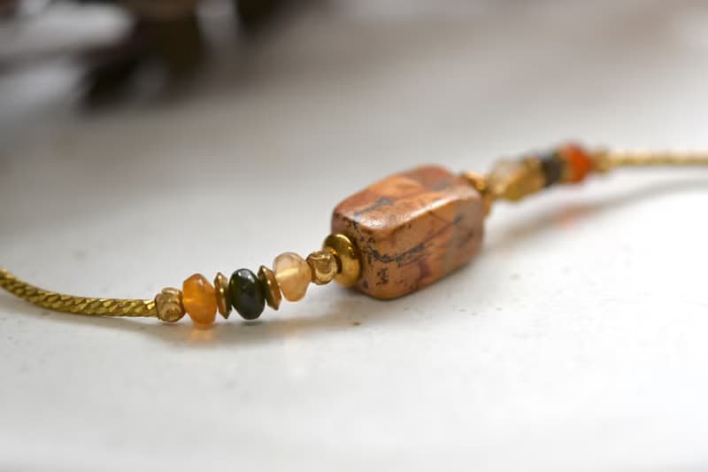 暮色│ 圖畫石x黃銅│ 黃銅手鍊