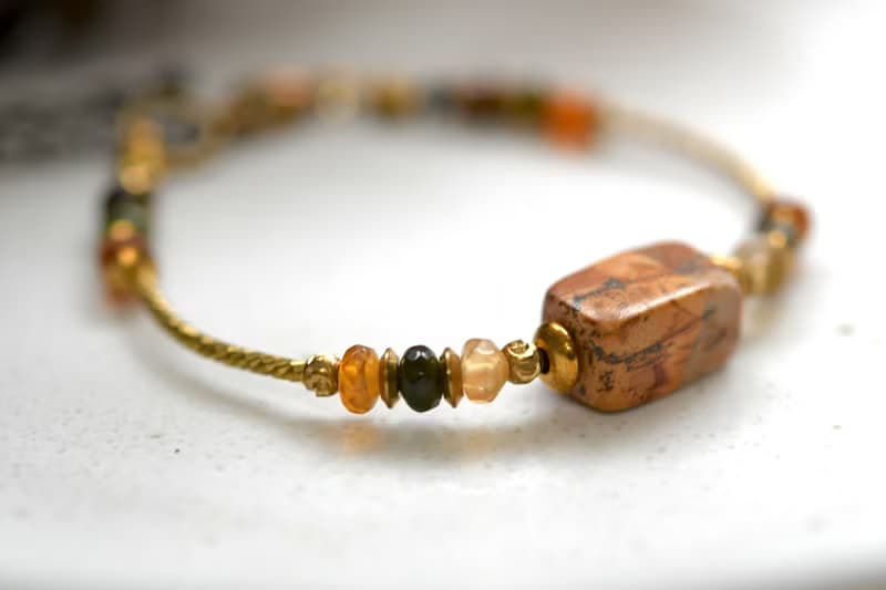 暮色│ 圖畫石x黃銅│ 黃銅手鍊