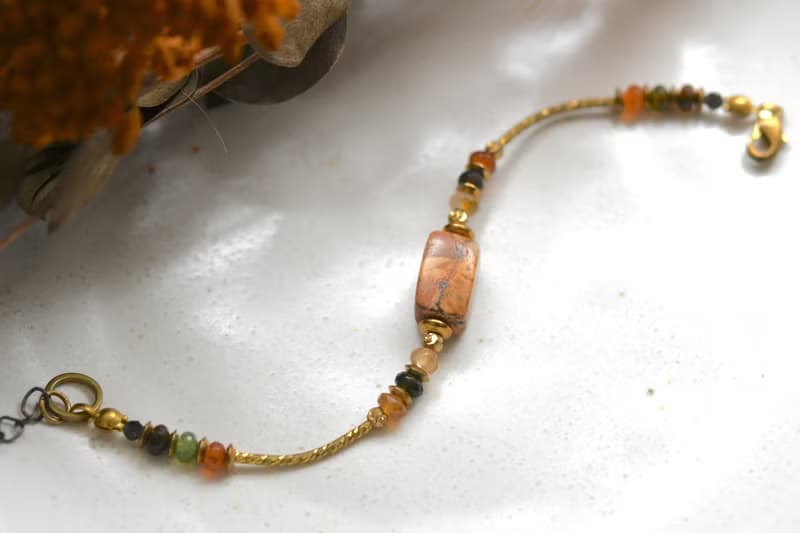 暮色│ 圖畫石x黃銅│ 黃銅手鍊