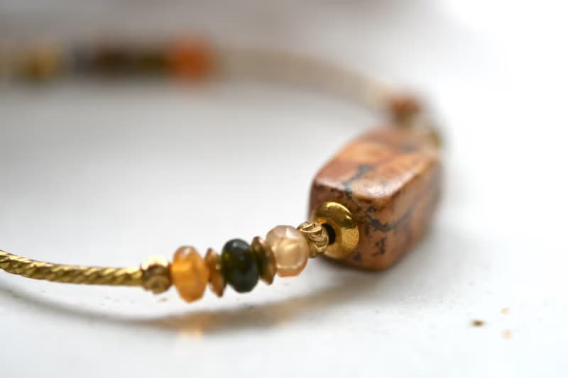 暮色│ 圖畫石x黃銅│ 黃銅手鍊