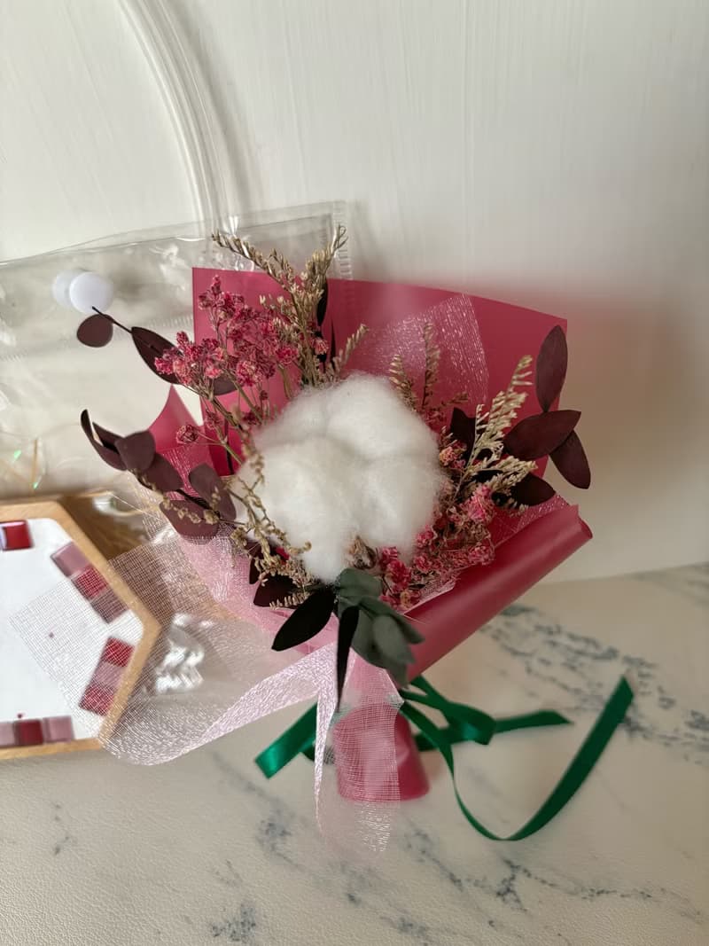 【現貨。聖誕節】馬賽克杯墊 石膏杯墊 小花束 交換禮物