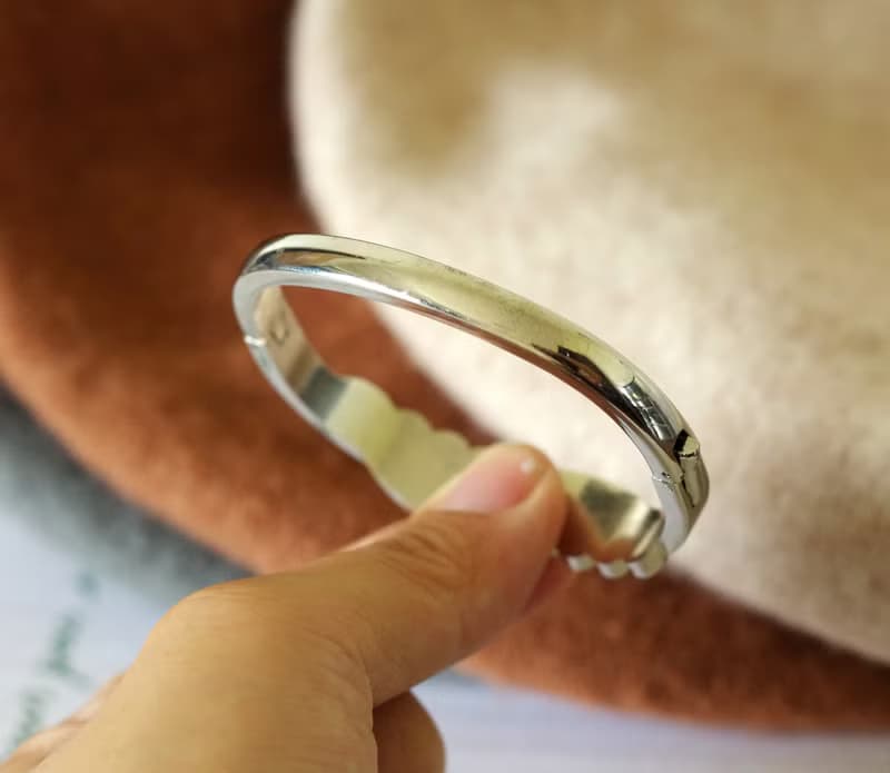 復古銀色萊茵石波浪手環 手鐲 BR121