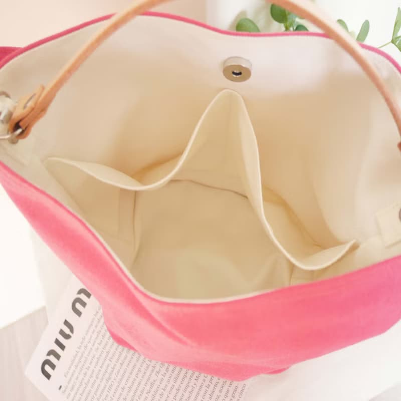 質感帆布 MINI水桶包 Mini bucket bag #74桃花紅