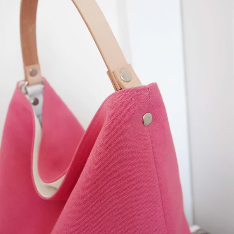 質感帆布 MINI水桶包 Mini bucket bag #74桃花紅