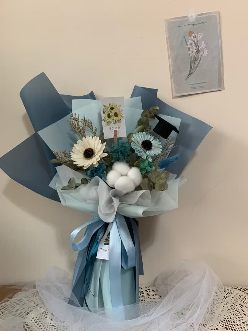 sueing_blossom  乾燥太陽花畢業花束