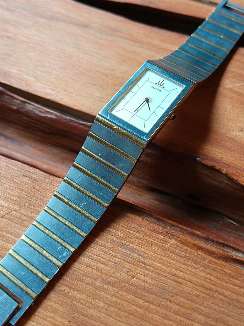 SEIKO旗下 頂級 CREDOR貴朵品牌  石英錶(絕版款) 鋼+22k鍍金