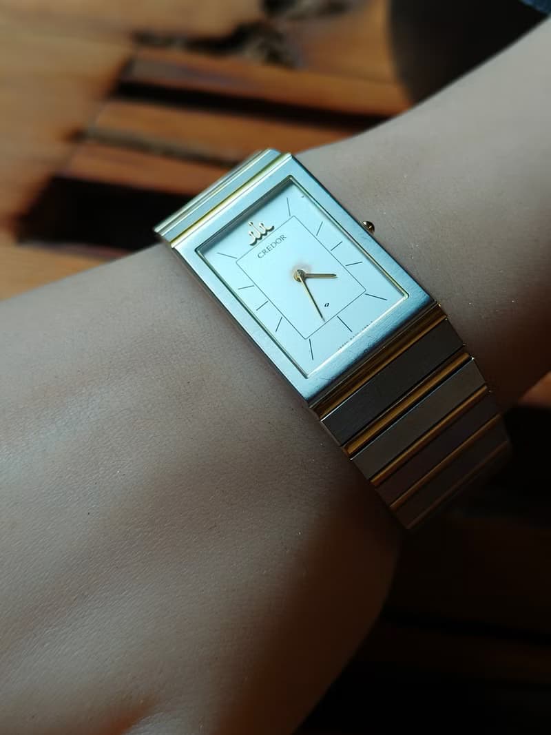 SEIKO旗下 頂級 CREDOR貴朵品牌  石英錶(絕版款) 鋼+22k鍍金