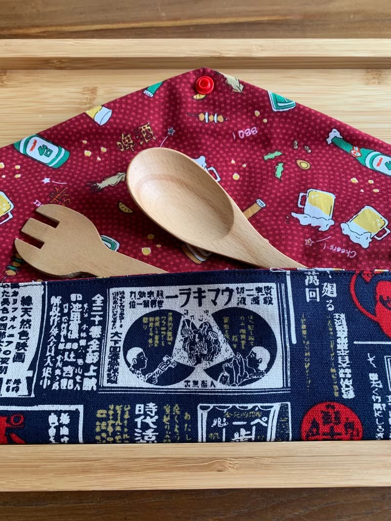 文青風環保筷袋 ~深夜食堂 沈穩深藍 收納包環保筷袋.手作餐具袋