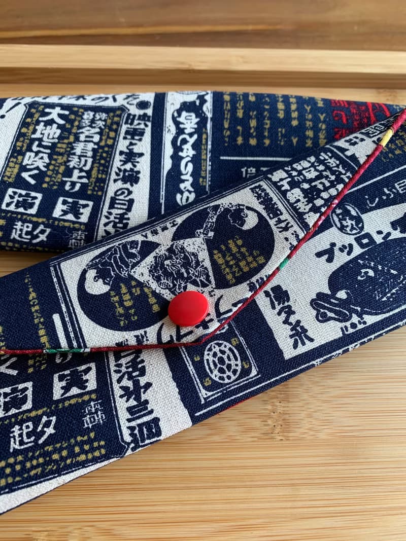 文青風環保筷袋 ~深夜食堂 沈穩深藍 收納包環保筷袋.手作餐具袋