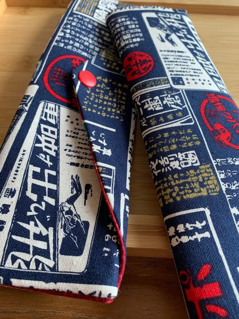 文青風環保筷袋 ~深夜食堂 沈穩深藍 收納包環保筷袋.手作餐具袋