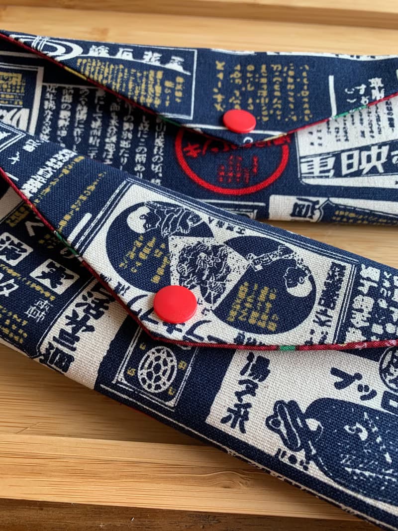 文青風環保筷袋 ~深夜食堂 沈穩深藍 收納包環保筷袋.手作餐具袋