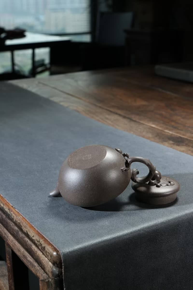 送禮紫砂壺茶壺仙桃雅韵 全手精品 清灰段 200ml 手工内推孔全手