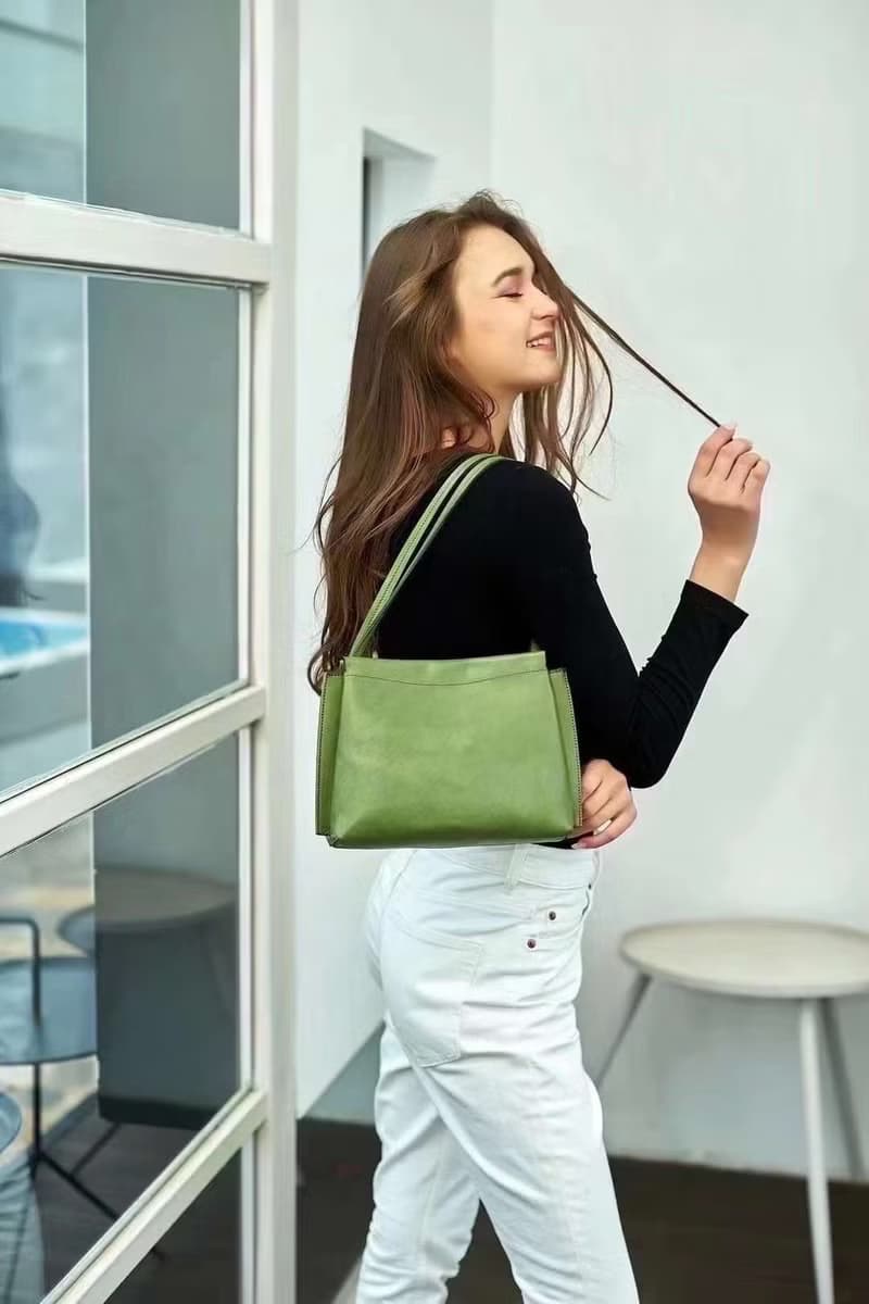 【歲末 7 折】極簡風格女包手工製作真皮斜跨單肩包/側背包/手袋