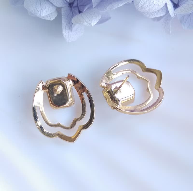 Vintage Jewelry 西洋古董飾品 氣質復古白鑽 針式耳環