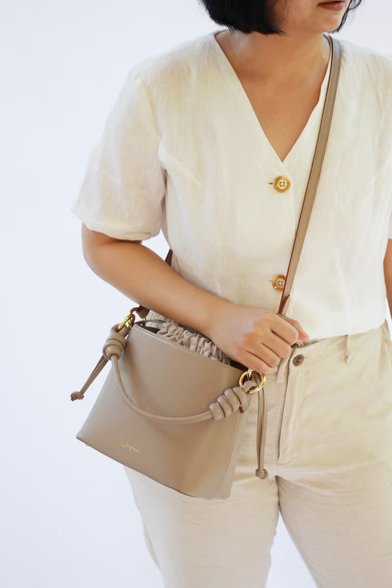 真皮包包 Fuji Bucket Bag 束口袋 / Taupe