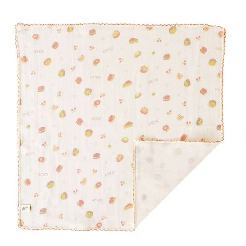 【SISSO有機棉】甜櫻桃開心果紗布手帕巾(二入)