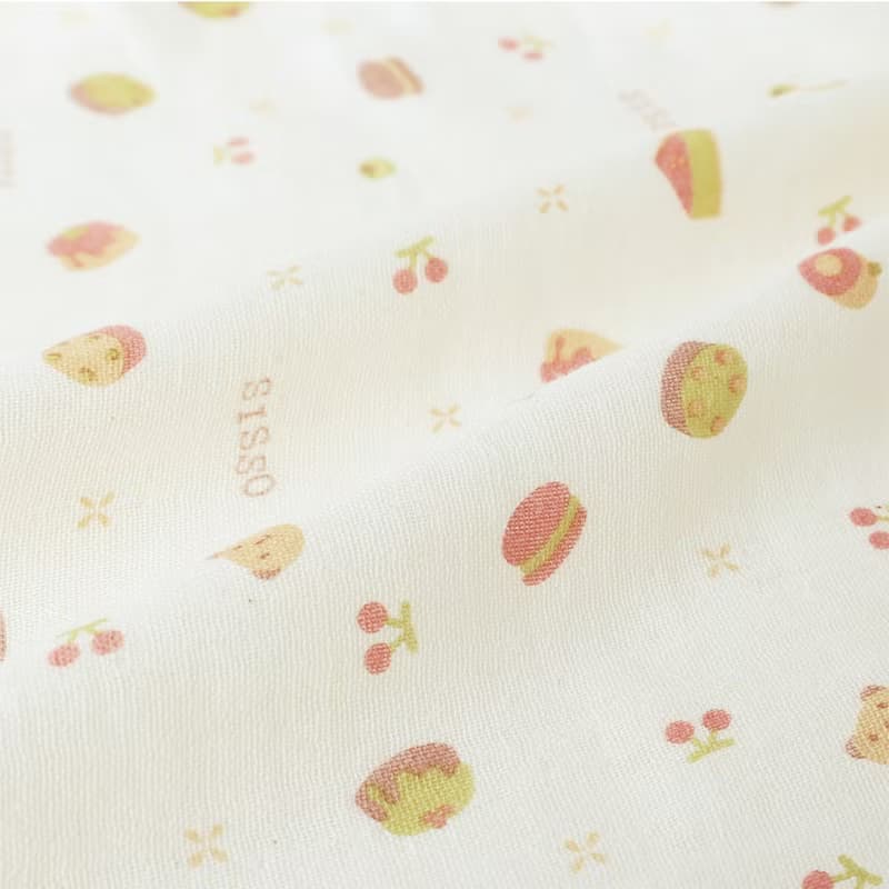 【SISSO有機棉】甜櫻桃開心果紗布手帕巾(二入)