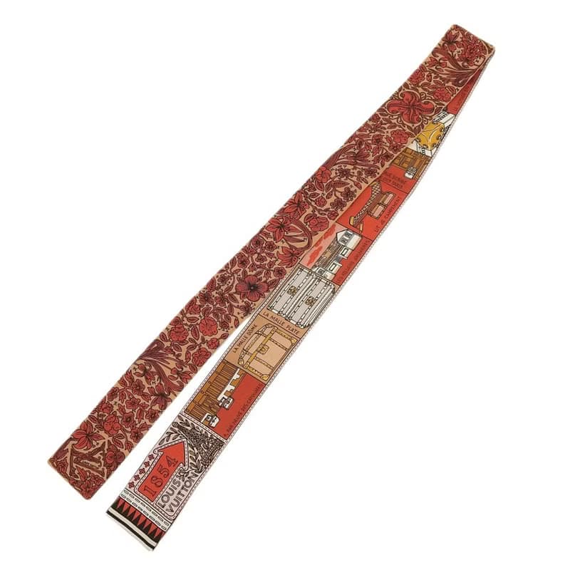 【日本直送】ルイ・ヴィトン LOUIS VUITTON バンドーBB スカーフ ジュドゥルイ M70856 シルク 茶/赤 RT0138 レディース【中古】