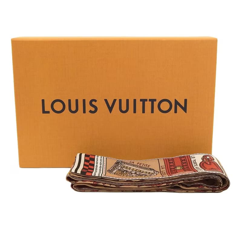 【日本直送】ルイ・ヴィトン LOUIS VUITTON バンドーBB スカーフ ジュドゥルイ M70856 シルク 茶/赤 RT0138 レディース【中古】
