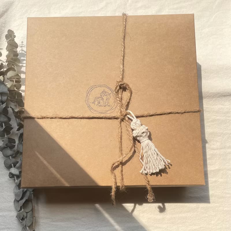 Macrame編織植物擺設木盤吊籃