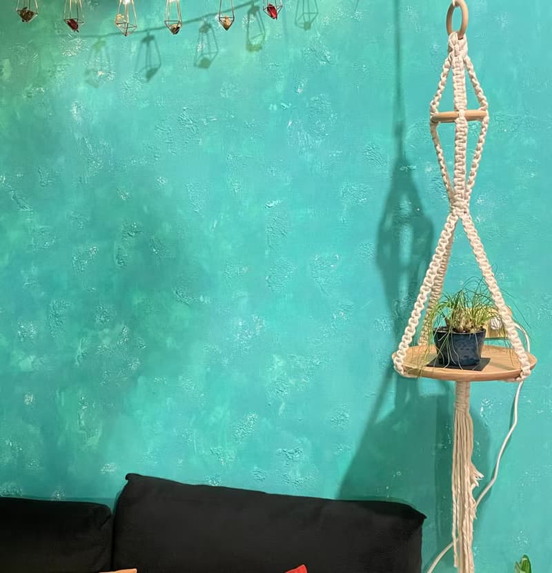 Macrame編織植物擺設木盤吊籃