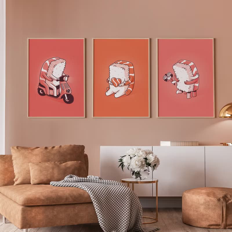 鮭魚壽司 • 形影不離 -情侶/家居/民宿/咖啡廳/工作室/掛畫/送禮