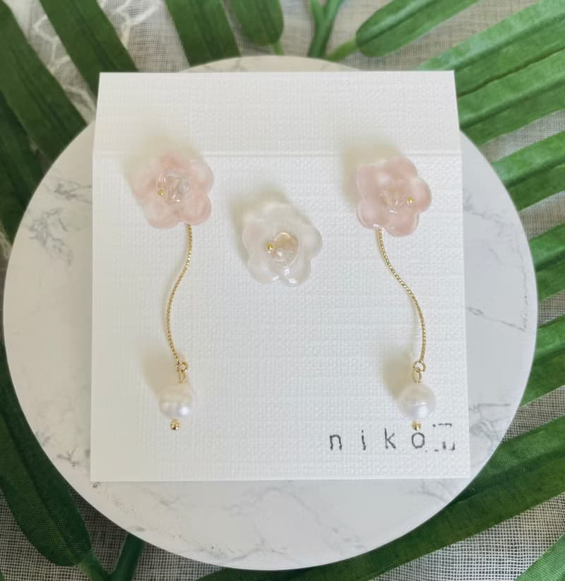 手作耳環  花  日本手作家