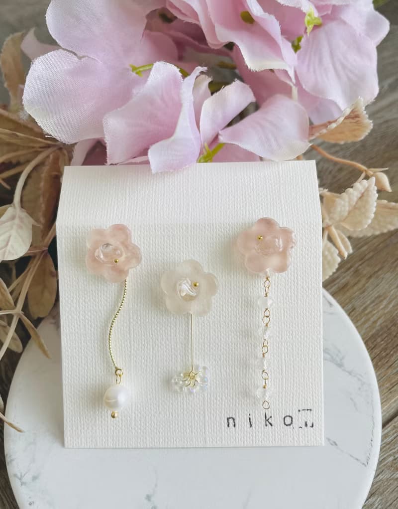 手作耳環  花  日本手作家