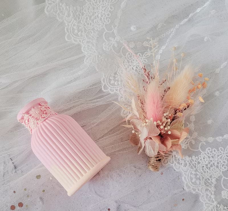 獨家款 永生花乾燥花束 3D花瓶擴香石禮盒 滿額禮 婚禮小物 禮物