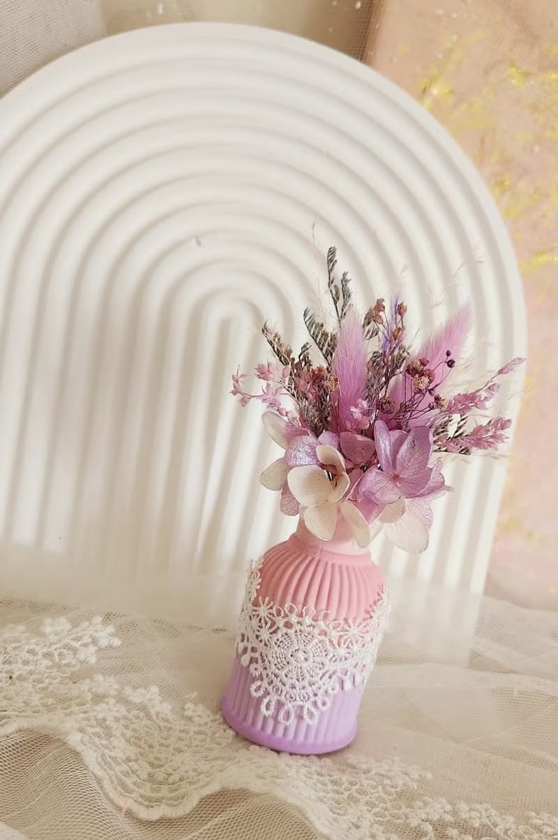 獨家款 永生花乾燥花束 3D花瓶擴香石禮盒 滿額禮 婚禮小物 禮物