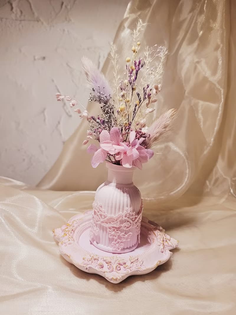 獨家款 永生花乾燥花束 3D花瓶擴香石禮盒 滿額禮 婚禮小物 禮物