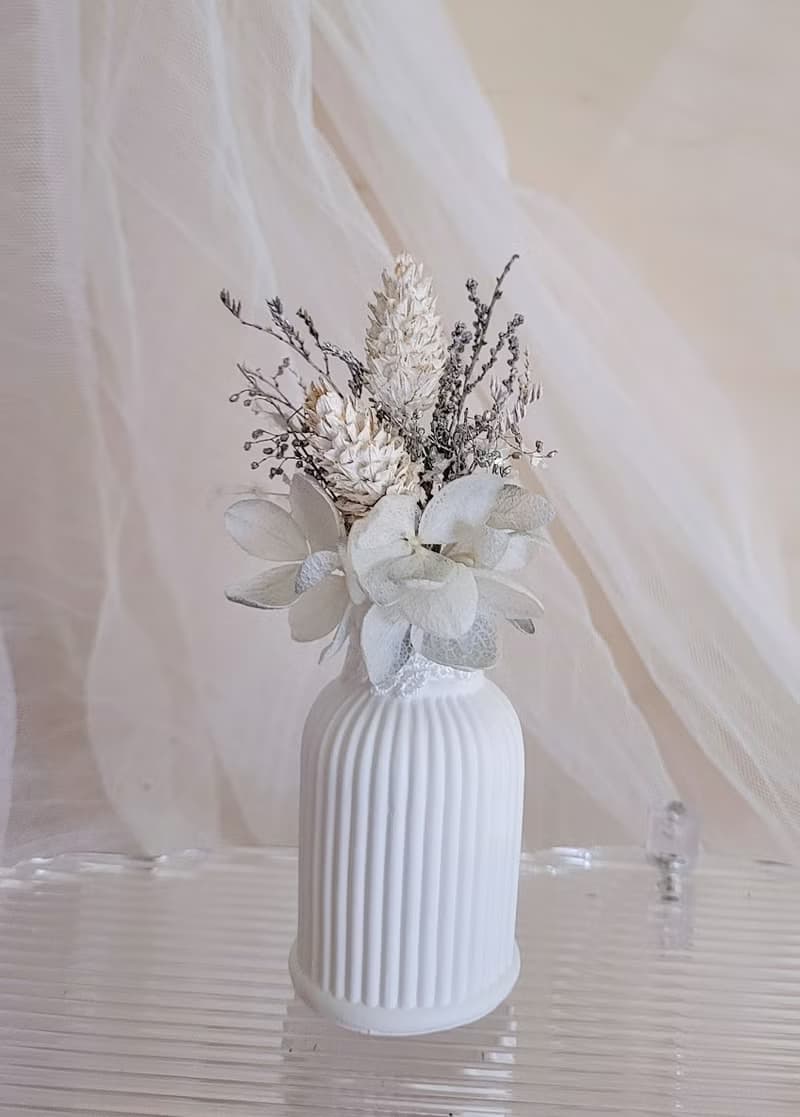 獨家款 永生花乾燥花束 3D花瓶擴香石禮盒 滿額禮 婚禮小物 禮物