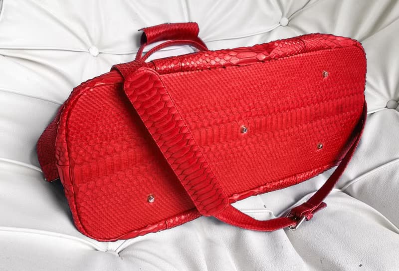 Snakeskin Weekender Duffle Bag Leather Weekender Bag Snakeskin Travel Bag