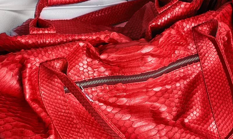 Snakeskin Weekender Duffle Bag Leather Weekender Bag Snakeskin Travel Bag