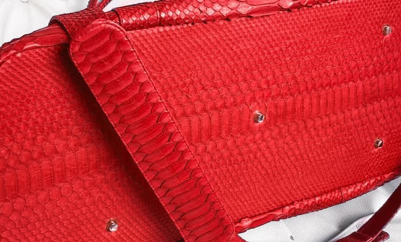 Snakeskin Weekender Duffle Bag Leather Weekender Bag Snakeskin Travel Bag