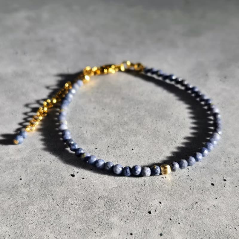 【日本製】ブルーコーラル ブレスレット – 14kgfビーズ / マグネット留め具 / 金属アレルギー対応