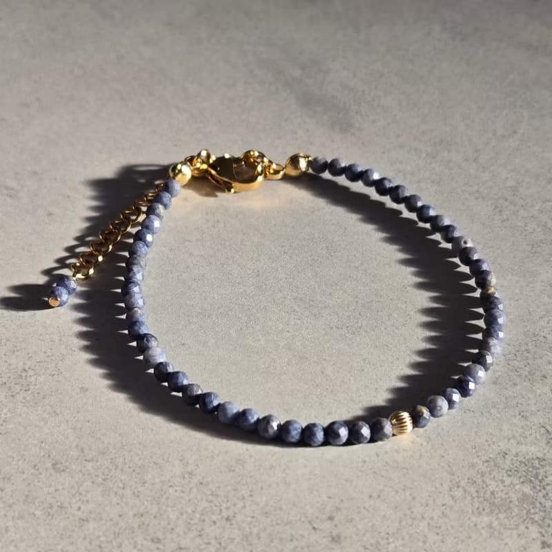 【日本製】ブルーコーラル ブレスレット – 14kgfビーズ / マグネット留め具 / 金属アレルギー対応