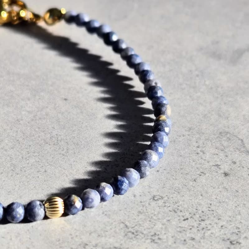 【日本製】ブルーコーラル ブレスレット – 14kgfビーズ / マグネット留め具 / 金属アレルギー対応