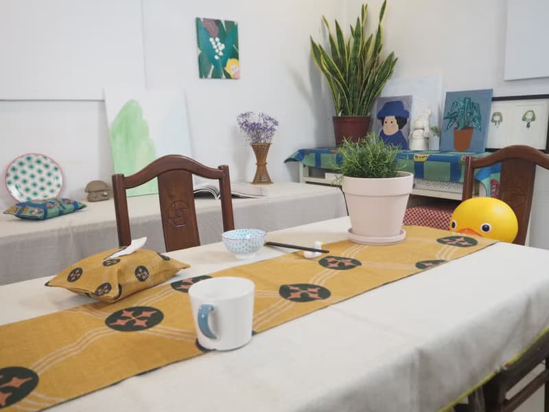 招財花紋桌旗金黃順心日常餐桌