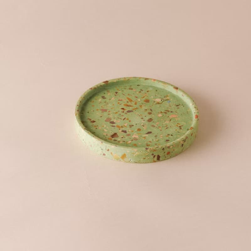 Jesmonite英國礦石樹脂/杯墊-草籽棵經典水磨石