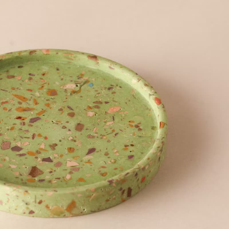 Jesmonite英國礦石樹脂/杯墊-草籽棵經典水磨石