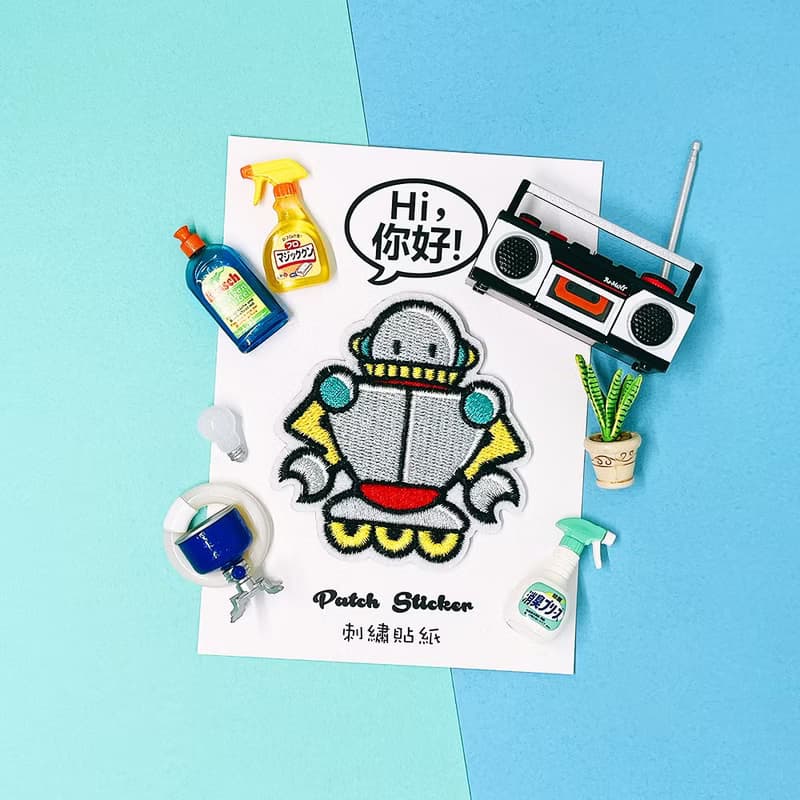 刺繡貼紙-機器人小灰