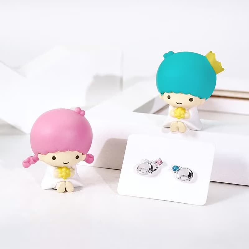 Sanrio學院Mix系列-LittleTwinStars雙子星晶鑽純銀耳環