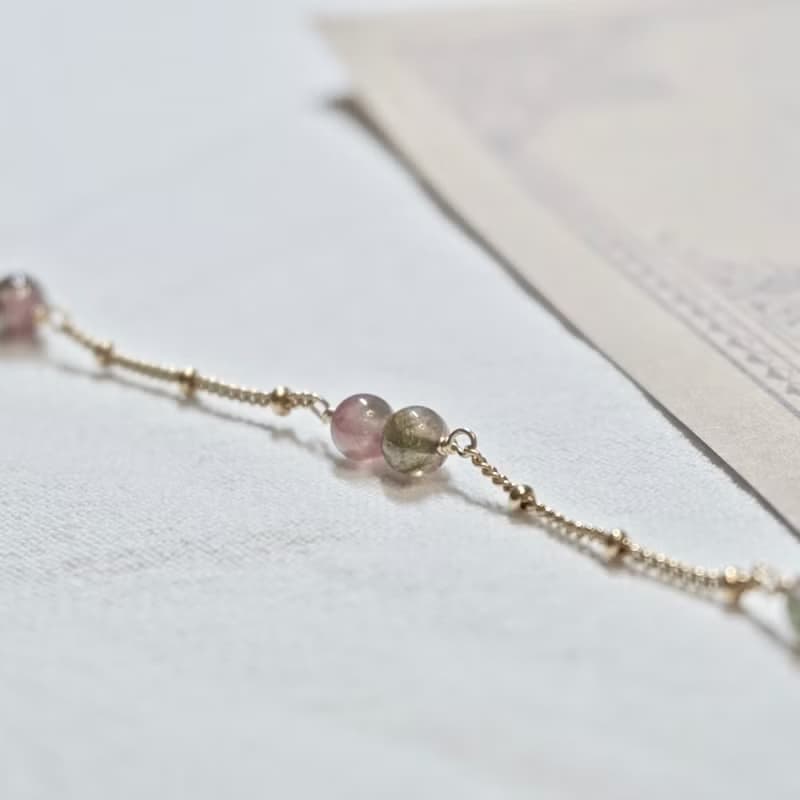 ll 西瓜碧璽手鍊 ll 美國14kgf包金 西瓜碧璽手鍊 Tourmaline