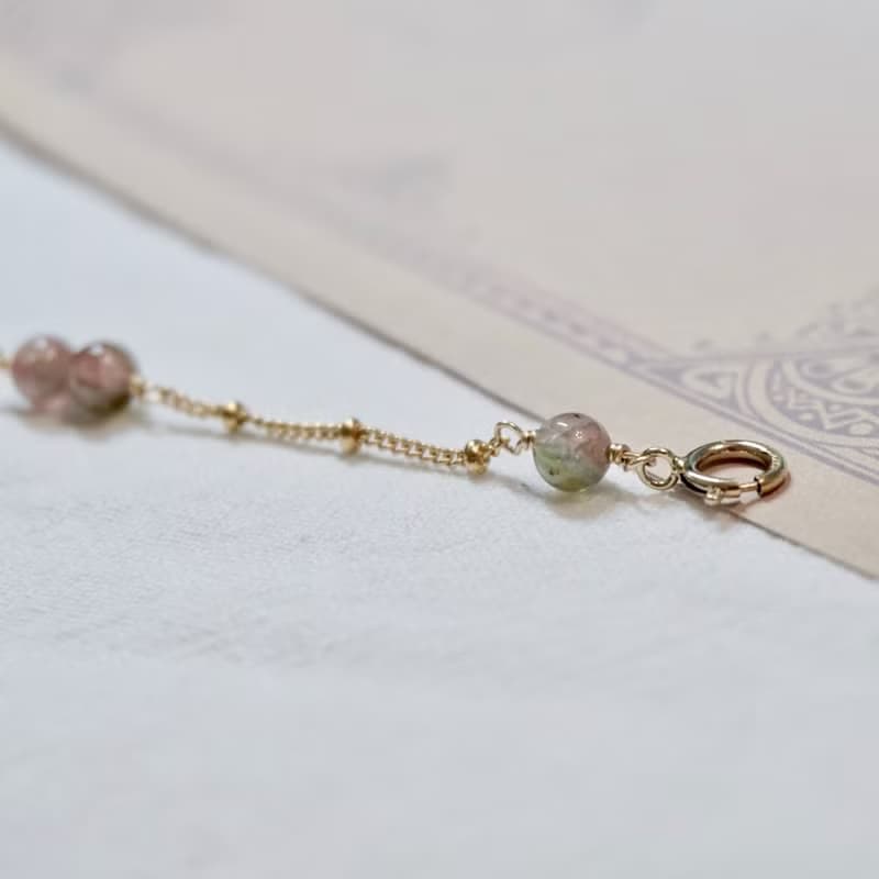 ll 西瓜碧璽手鍊 ll 美國14kgf包金 西瓜碧璽手鍊 Tourmaline