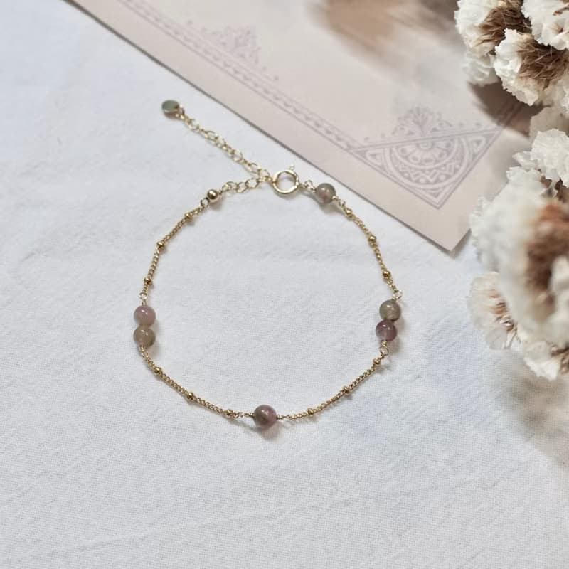 ll 西瓜碧璽手鍊 ll 美國14kgf包金 西瓜碧璽手鍊 Tourmaline
