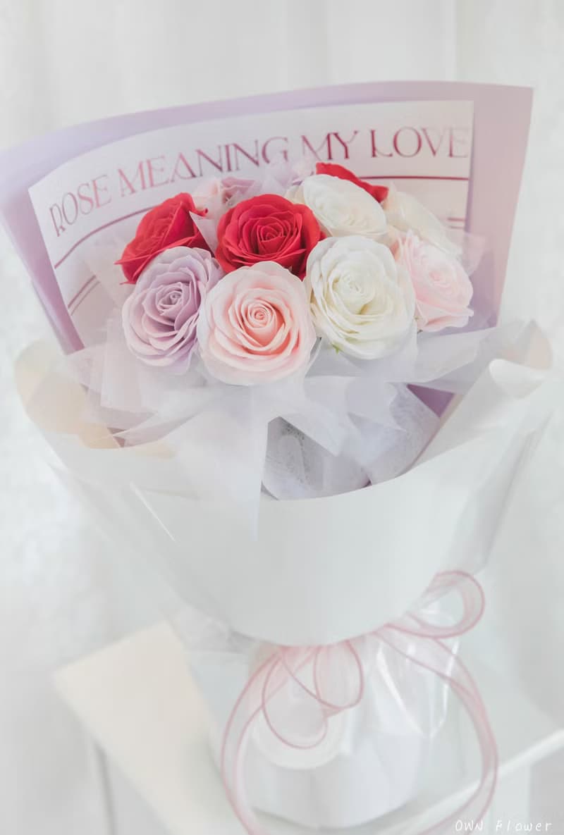 繽紛玫瑰花束/香皂花束/生日花束/情人節花束/告白花束/永生花束