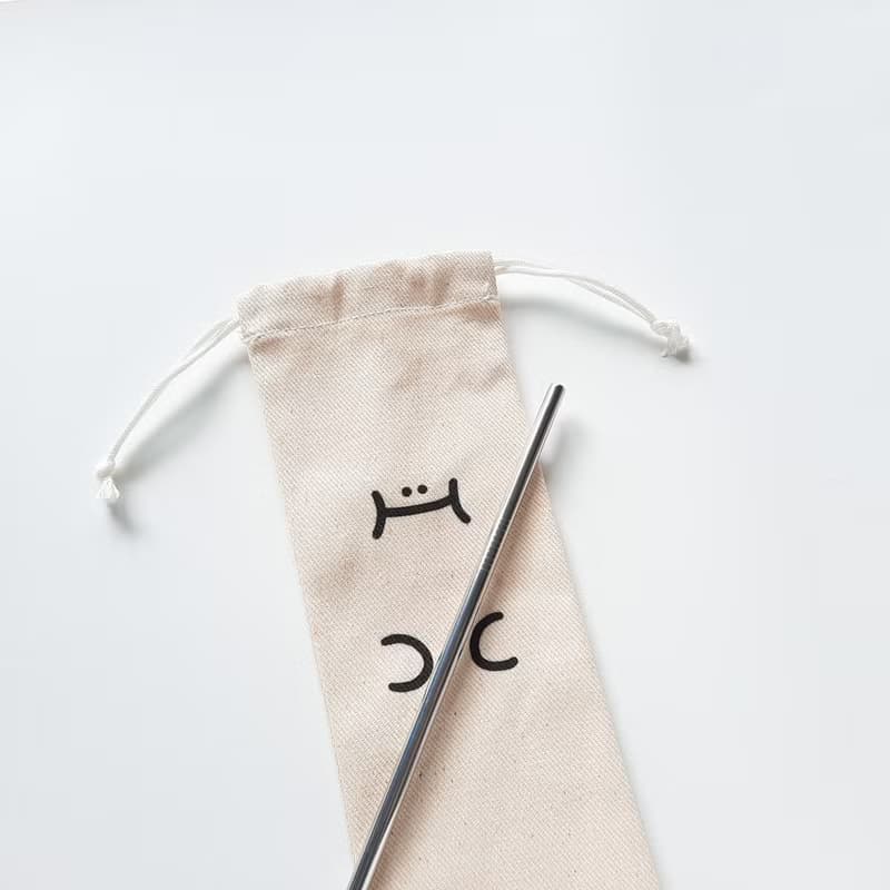 H仔環保吸管收納袋 加長款 - 肥嘟嘟的臉