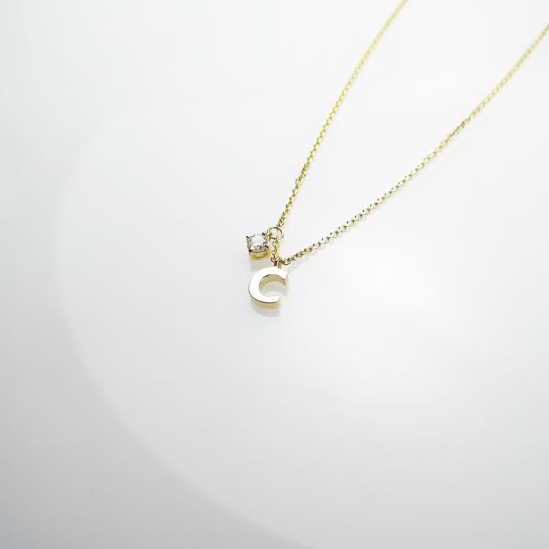 14K 18K金 字母項鏈 鑽石項鍊 訂製款 自由搭配